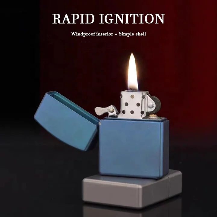 Custom Cool Metal Flint Cigarette Lighter Windproof Titanium Unique Lighters