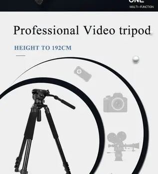 QZSD Q680 Professional DSLR Video Camera Tripod Stand Aluminum Photography Tripod 20kg Load with Fluid Panhead product image