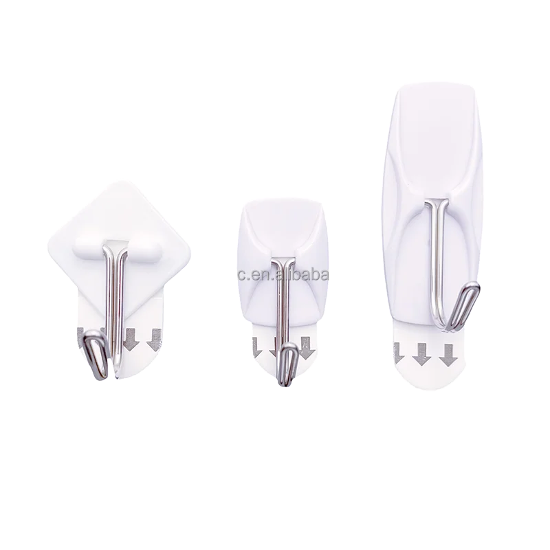 Self Adhesive Hooks Plastic Reusable Heavy Duty Wall Hook for