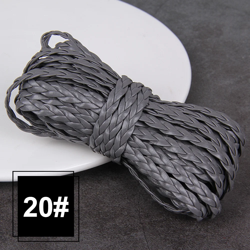 Wholesale Colorful 5mm Braid Pu Leather Cord For Necklace Making Buy