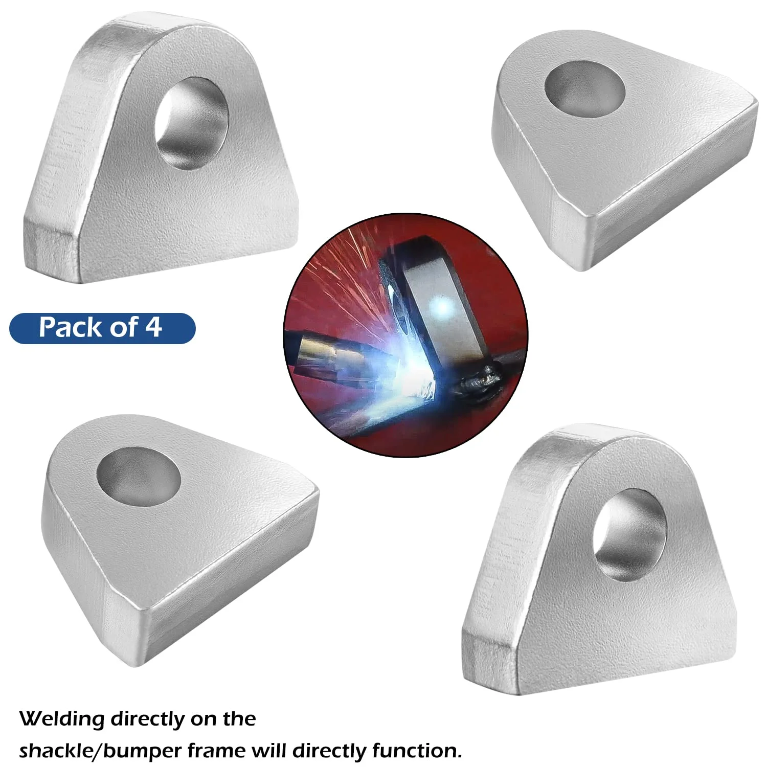 2 Pack D-Ring Shackles Mount Bracket With Backer Plate, D Ring Shackle Bracket, 5 TON Bolt On Clevis Mount Bumper Shackle Bracket, For Truck, Tractors, ATV, UTV, Pickup Trucks, Black In