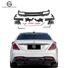 222 Diffuser For Mercedes W222 S-class upgrade S63 AMG Rear diffuser rear lip exhaust pipe