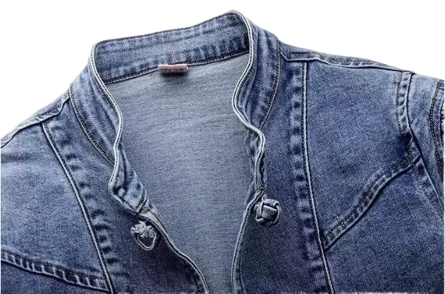 Noi bluze din denim elastic cu broderie în stil chinezesc, personalizate cu nasturi, bluză scurtă pentru femei, model larg