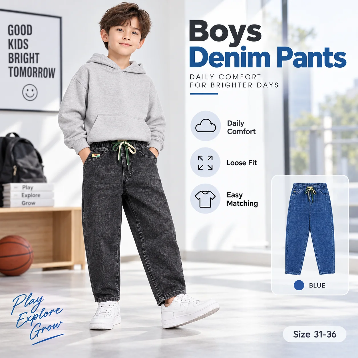 Custom Logo Vintage Wide Leg Denim Pants for Men Trendy Streetwear Washed Trousers Autumn Casual Solid Pattern Jeans