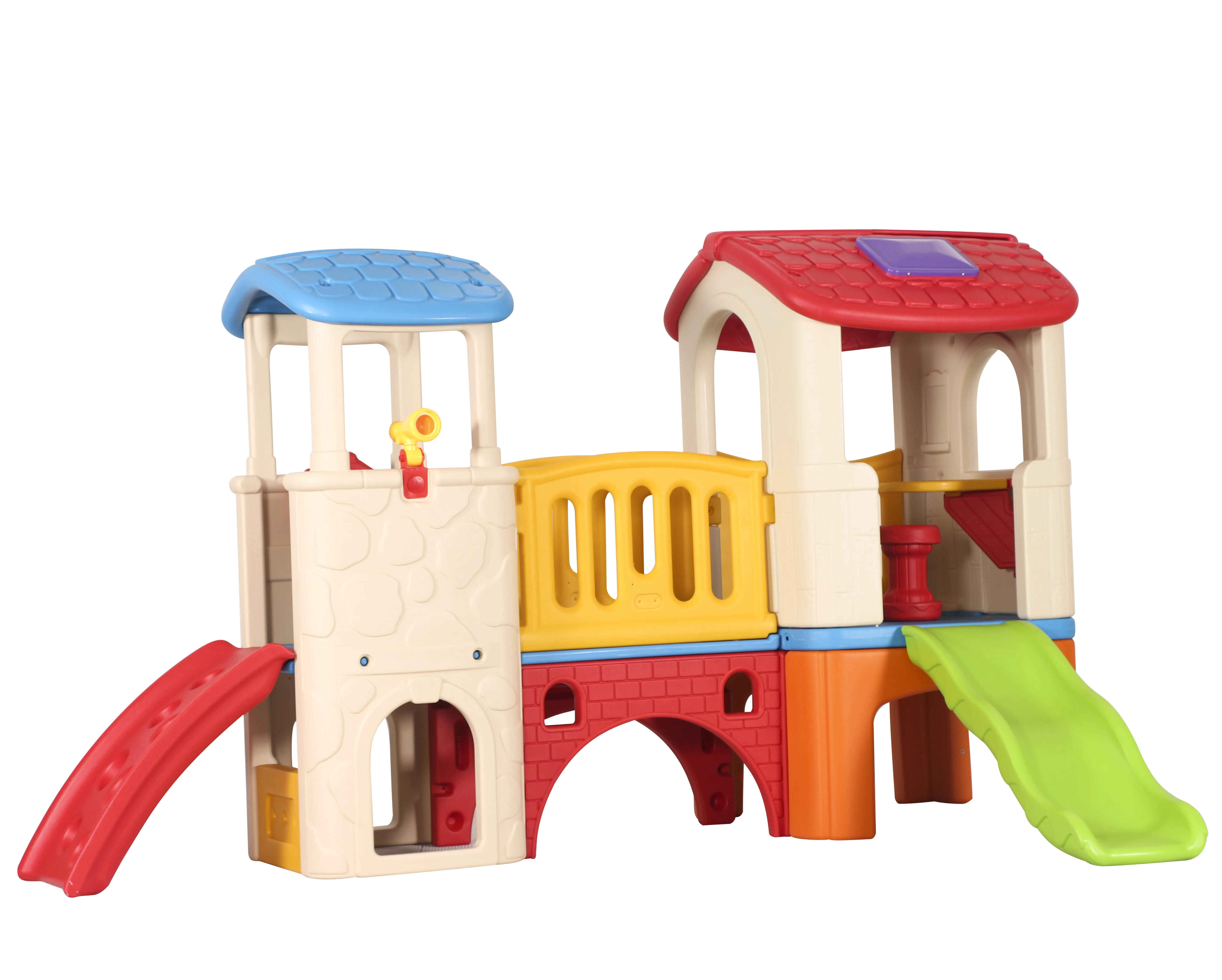 indoor and outdoor plastic combination playground kids playhouse with slide