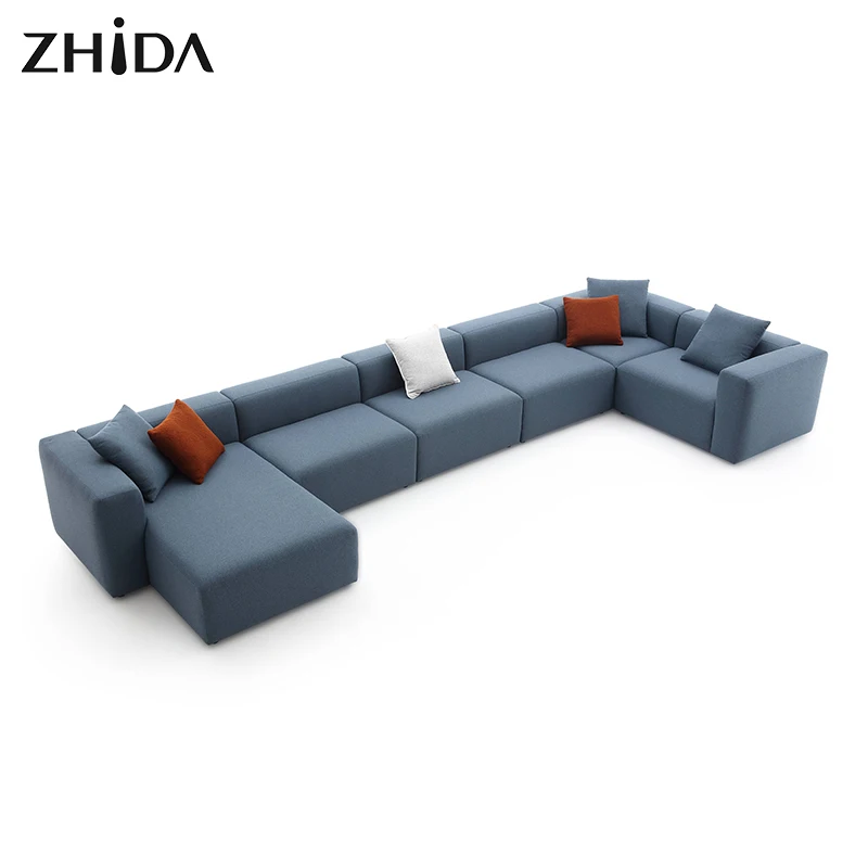 ベルベット生地カナープサロンモダンソファL字型ラウンジコーナー