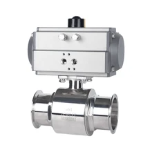 OEM Customizable Stainless Steel Sanitary SS304 Food Grade Q681F 2 Way Quick Install Pneumatic Actuator with Ball Valve