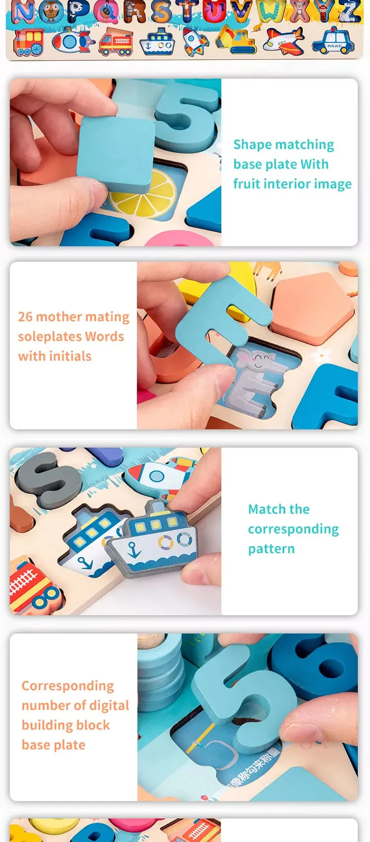 Montessori Educational Wooden Toys - 7 in 1 Math Fishing Numbers ...