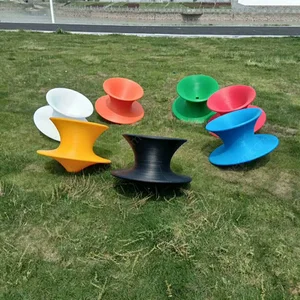 Outdoor 360-Degree Rotating LED Luminescent Gyro Chair Plastic Spinning Chair for Hotels Hospitals Malls Villas