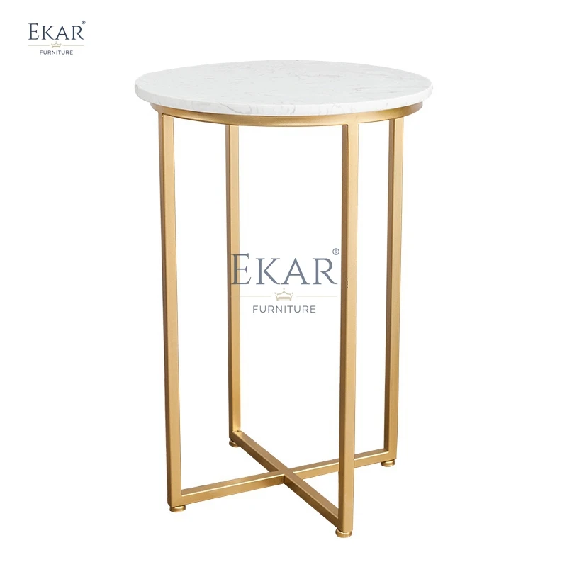 New style metal legs luxury marble table top living room furniture corner table