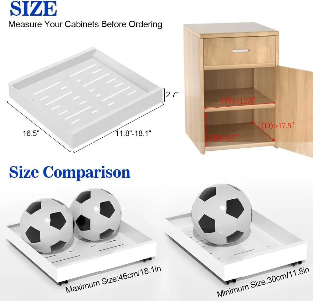 Ausziehbarer Schrankorganizer - Erweiterbar Mit Klebefläche 32-52cm Weiß