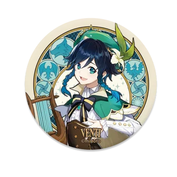 Genshin Impact Pendant Ornaments Tinplate Metal Pins Badges Mondstadt-Rosaria Stand-up Series Character Badges Plated Cartoon
