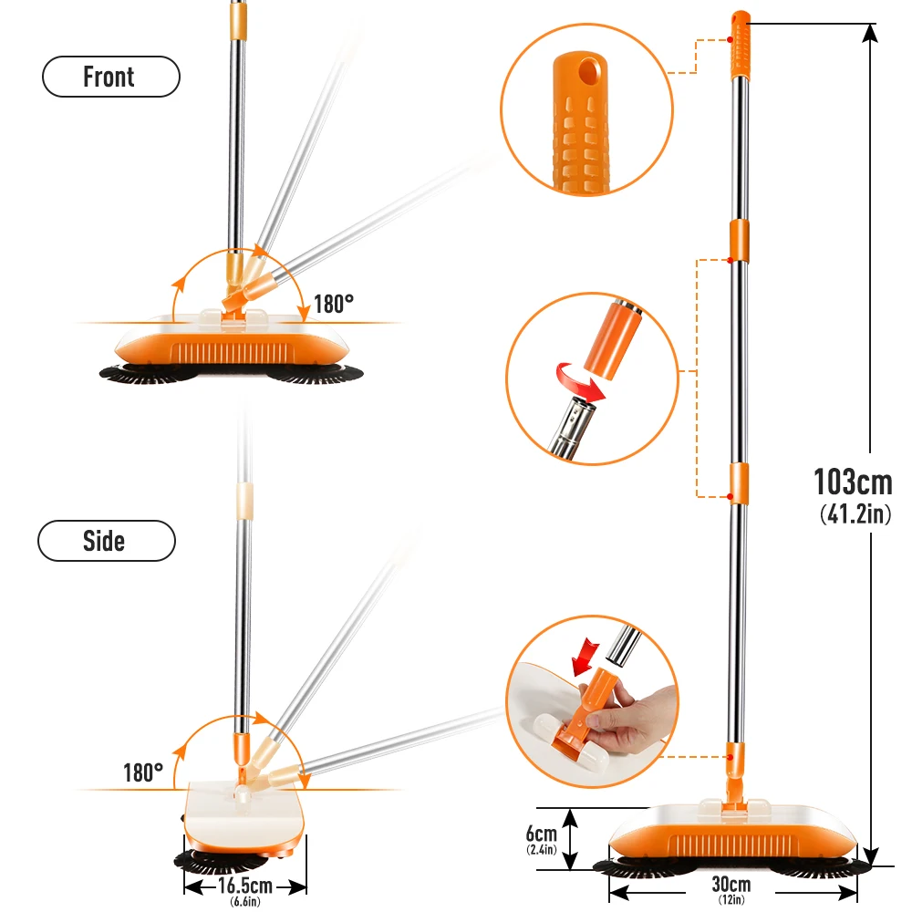 Masthome  Automatic Magic Spinning PP Super Clean Electric Broom 360 Rotating Sweeper Spinning Highly Efficient Magic Broom