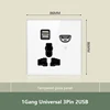 1 Gang Universal 3 Pines 2 USB