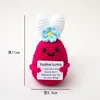 Rose red rabbit-blue flower p card