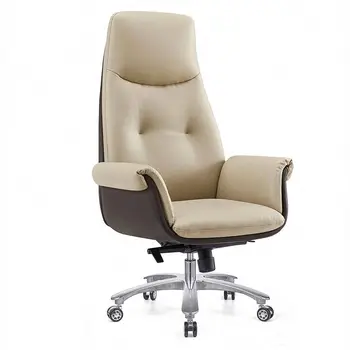 Beige leather with 65 sinking gas lift luxury comfortable office swivel chairs