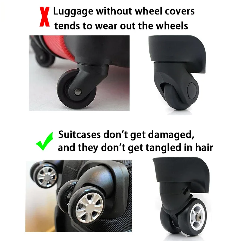 Free Sample Silicone Luggage Wheel Protection Cover Casters Shoes Axles