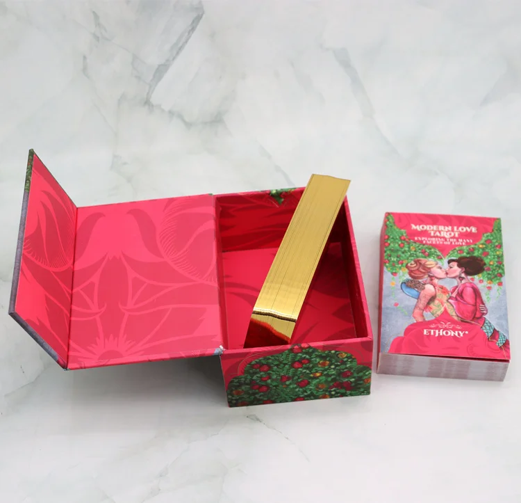 Full Color Printed Matte Finishing Custom Gold Foil Edges Glitter Tarot Cards