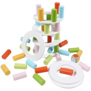 2026 Vegetables Stacked High Building Blocks Children's Educational Early Education Pre-teaching Pumping Fun Wooden Toys