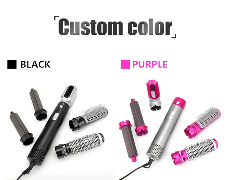 5 In 1 Best Travel Hair Dryer Brush Private Label Hair Curly