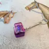 กุญแจเดี่ยวสีม่วงเข้ม-ฝาครอบโปร่งแสงสีม่วง-กระดูกงู