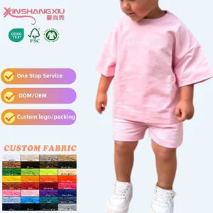 Wholesale 1-13 Years Fashion Summer Kids Girls Clothing Sets Cute Boy Girl Clothes 2 Pcs Cotton Outfit Girls Biker Shorts Set