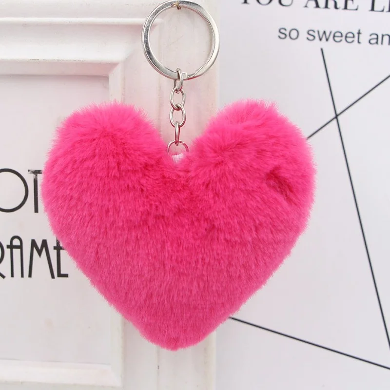 Buy Wholesale China Wholesale Multi Color Heart Shaped Faux Rabbit Fur Pom  Pom Key Chain Pompom Keychain Puff Ball & Plush Keychain at USD 0.6