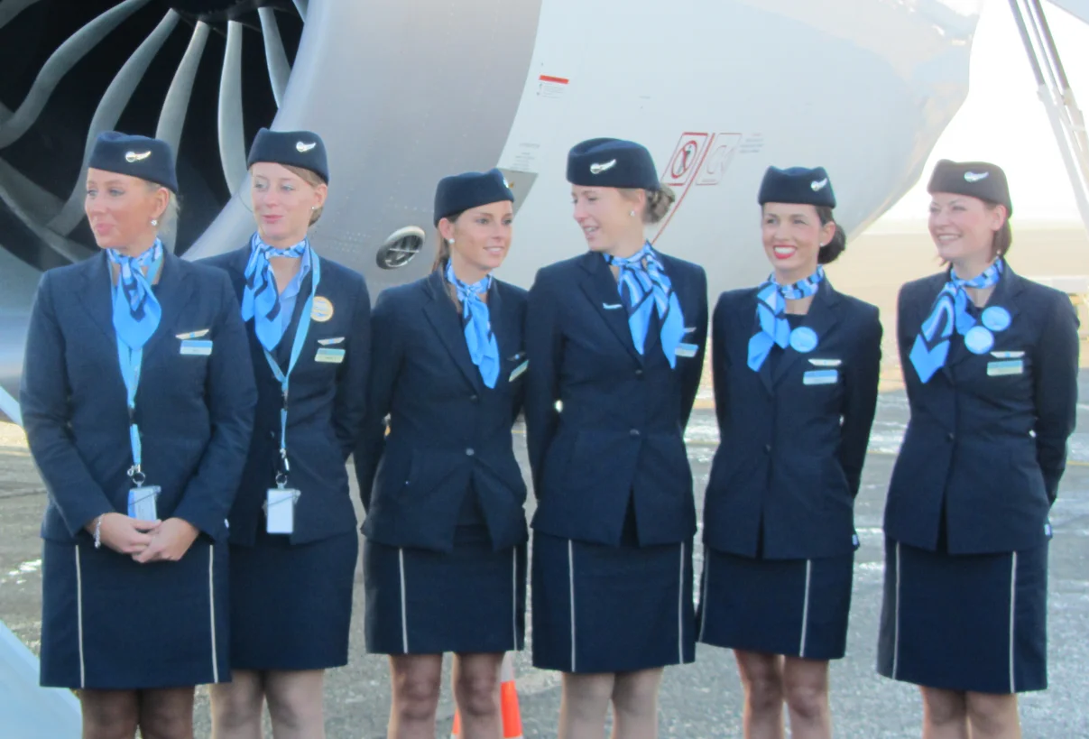 Eurowings Airline Flight Attendant Uniforms - Sky Blue & Burgundy ...