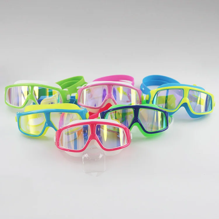 Manufacturer Sell Plating Swimming Goggles Kids Anti Fog Waterproof Big Fram Swimming Glasses