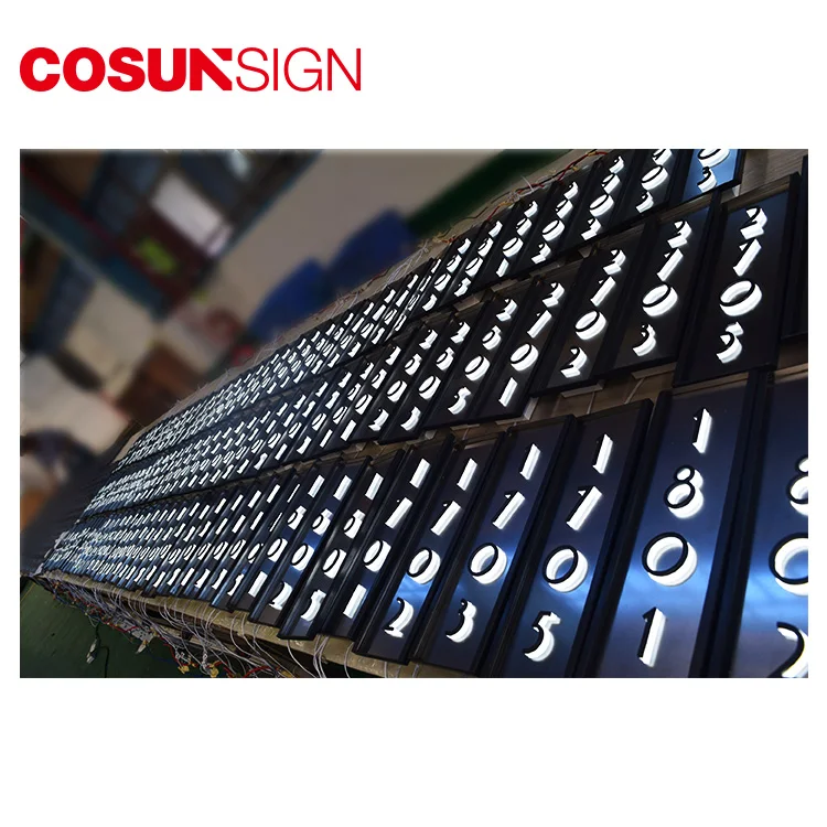 Modern Coloured Light LED Back Lit Smart Hotel Room Number Sign with Eco-Friendly Design and Easy Installation