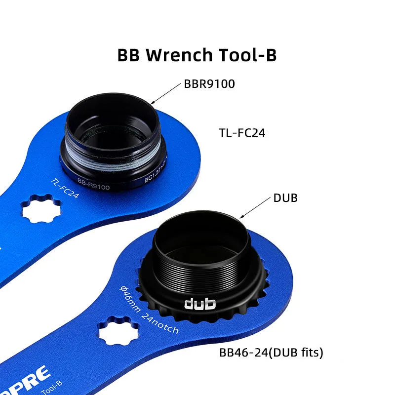 RIDERACE Bicycle Bottom Bracket Spanner Multifunctional Axle BB Wrench Installation and Removal Tools Suitable for Central Axis