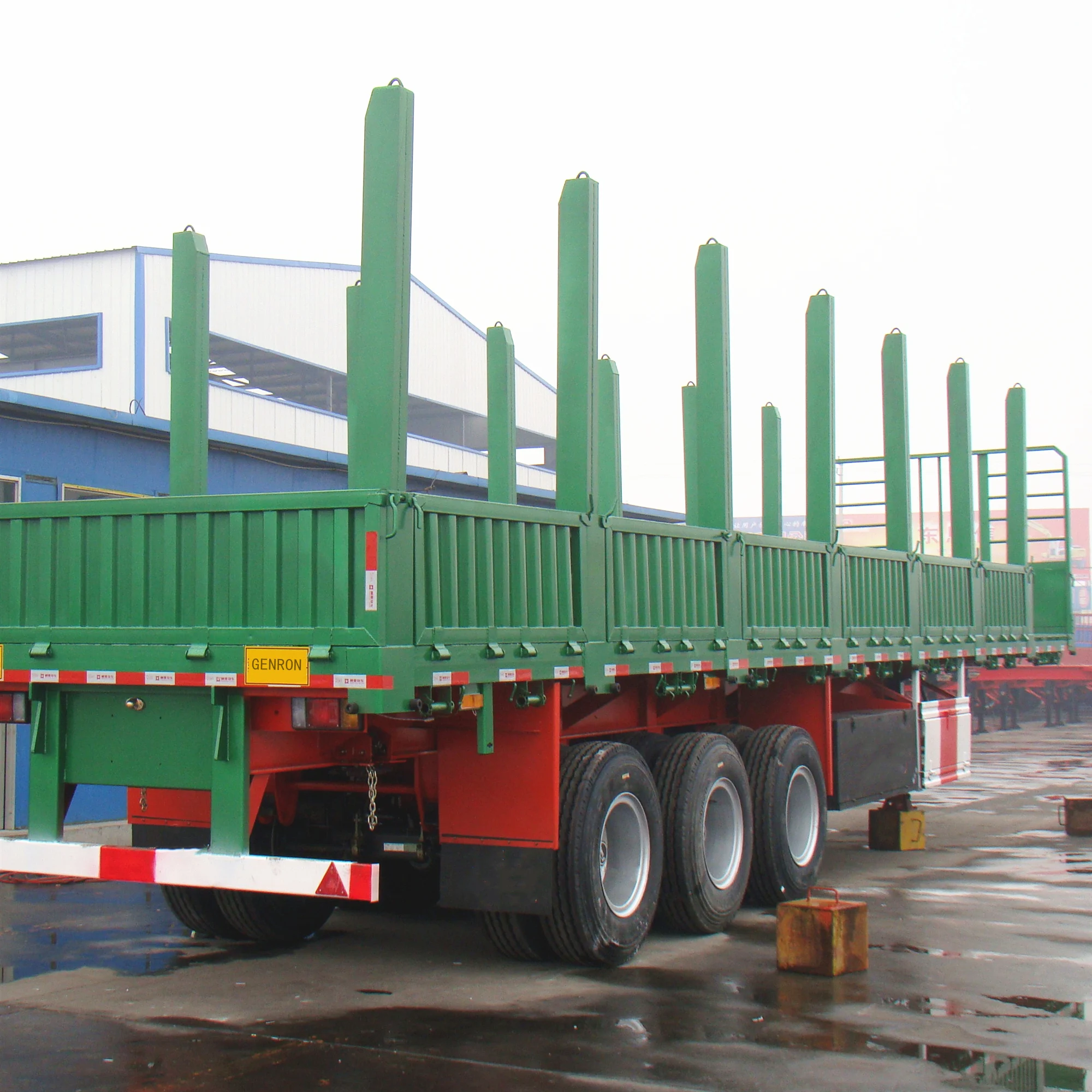 Cheap 2 Axle Timber Flatbed Log Semi Trailer With Bolster for Sale