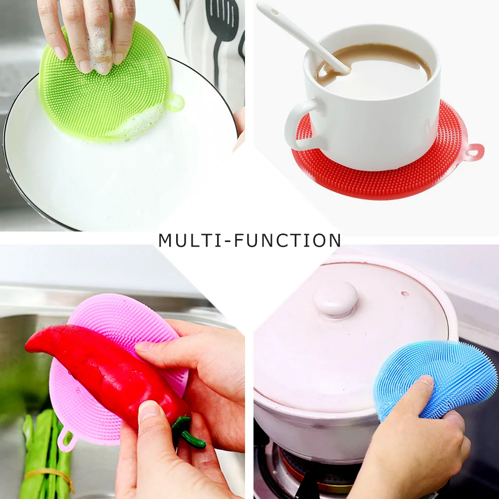 Многофункциональная силиконовая щетка для чистки посуды