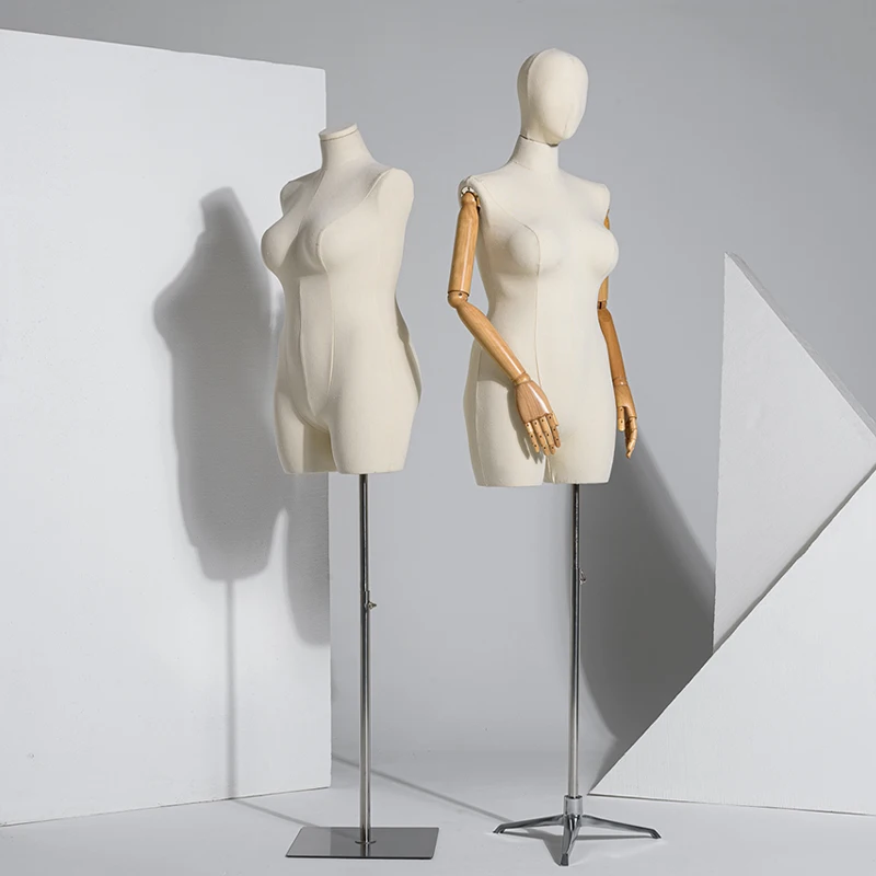 Factory Price Adjustable Dress Form Plus Size Half Body Female Mannequin With Head
