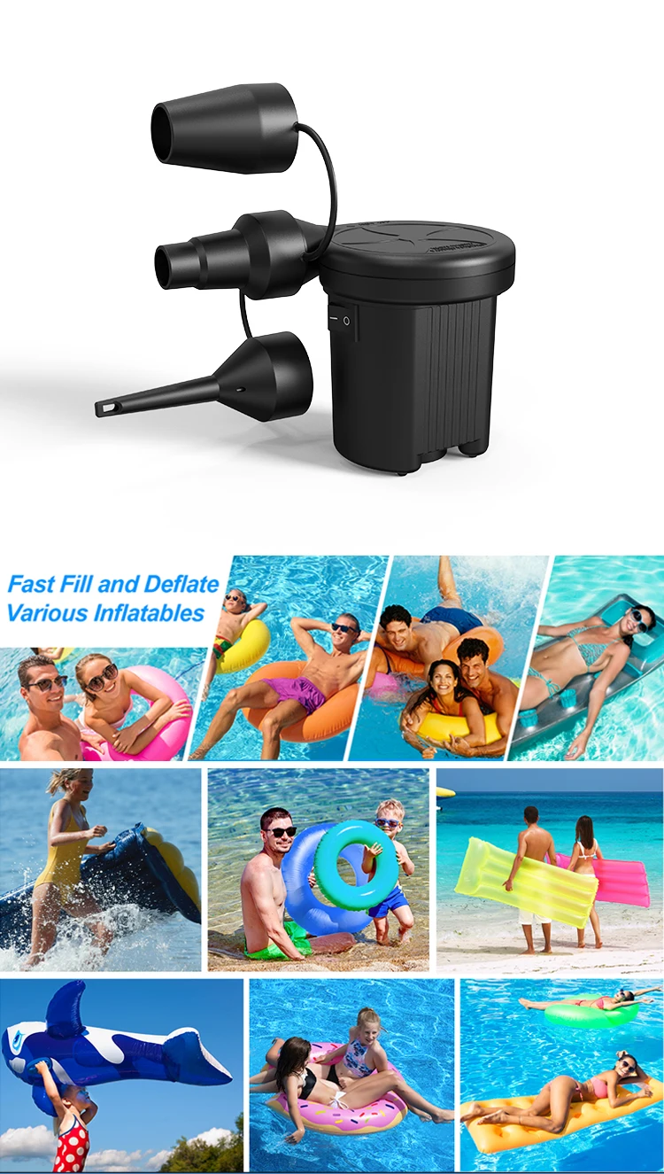 Small Camping Electric Inflate Air Pump Car Adapter 12v Portable Electric Inflator Air Pump For