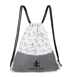 Custom Logo Portable Outdoor Travel Swim Gym Sports Tyvek Drawstring Promotional Tote Bag Adjustable Straps Guangdong