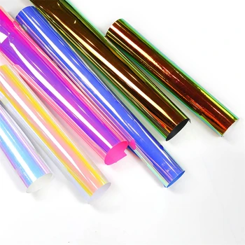 Holographic opal pattern vinyl holographic rainbow pattern vinyl Laser glitter brush gold silver color decorate film