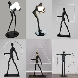 Modern Human Body Sculpture Model Room Sales Office Art Decoration Lamp Hotel Hall Decoration Floor Lamp