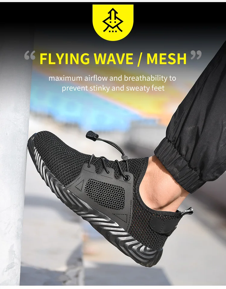 401-Good Quality Summer Sport Engineers Working LightWeight Safety Shoes for Men, Breathable  Breathable Steel Toe Safety Shoes