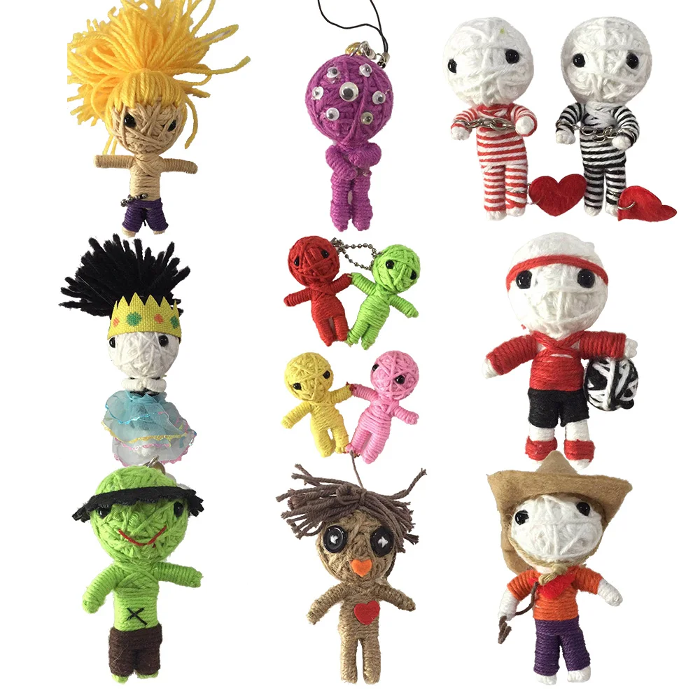 Wholesale Cheap Custom Handmade Keychain Voodoo Doll Promotional Festival Gifts Plush Voodoo Mini Keychain