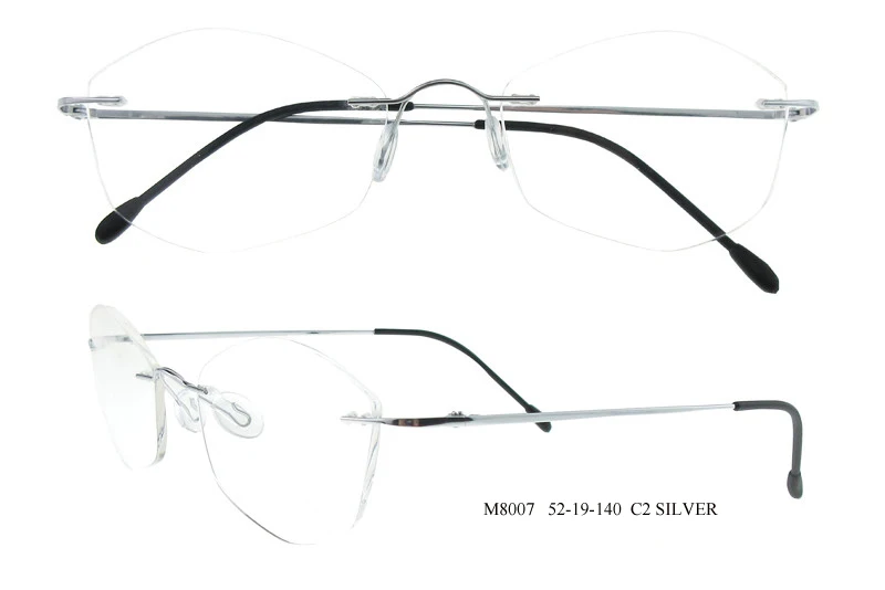 Optical Phantom Trimming Titanium Eyewear Rimless Diamond Cutting None Diopters Optical Eyeglasses for Men and Women