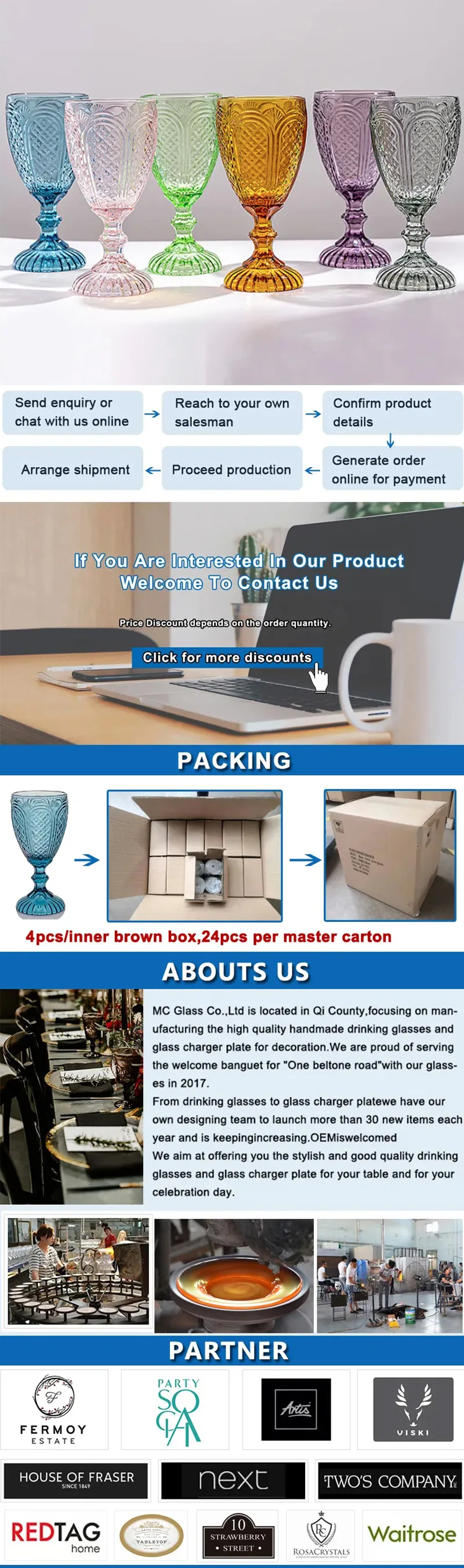 Amber Water Goblet Glass Water Wine Cups Colored Glassware Pink Goblets