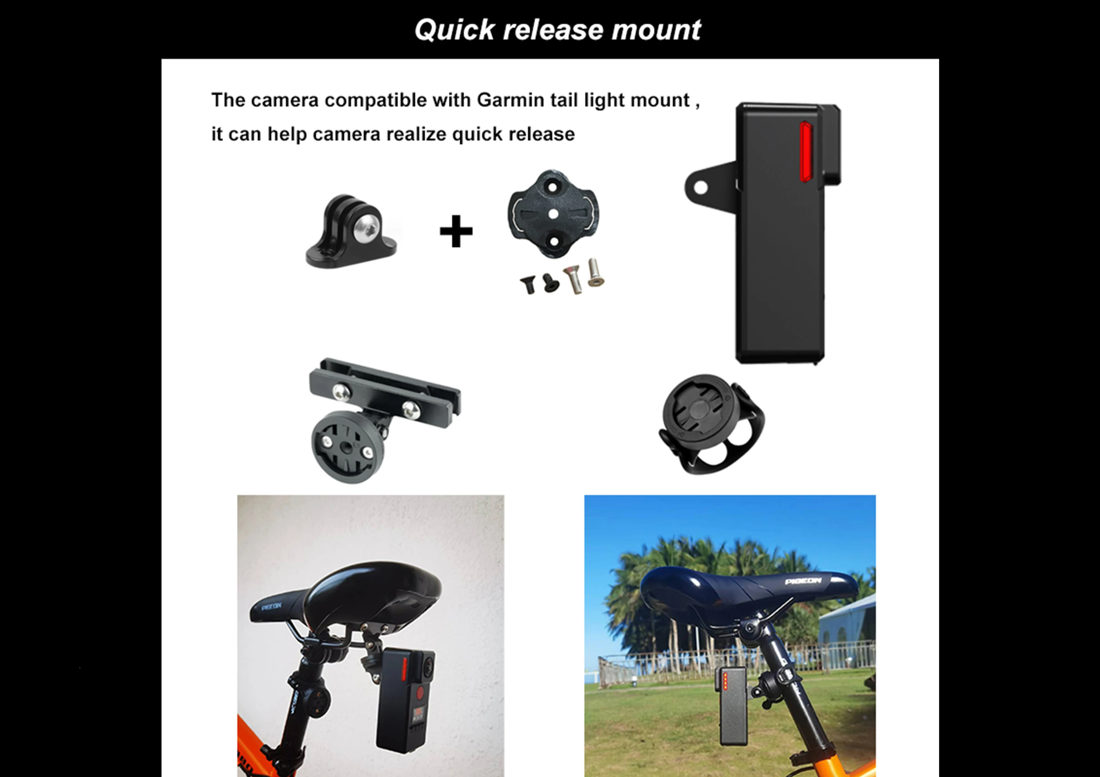 4K 30FPS Bicycle Camera With Turn signal Light Eis Anti Shake and Remote Control 4K 30FPS Cycling Camera