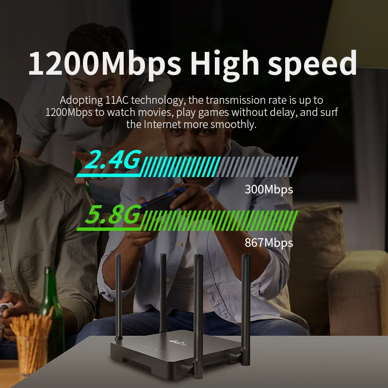Plery Indoor Cpe 4G Router with Battery AC1200 Dual Band Wifi Router 1200Mbps Wireless Wifi Hotspot Cat4 LTE 4G SIM Card Router