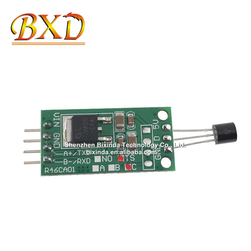 6-25v Rs485 Ds18b20 Temperature Sensor Modbus Rtu Serial Port Remote ...