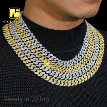 Ready Stocks Affordable Fine Cuban Chain 12.6mm Cuban Link Hip Hop Rock 5A CZ Jewelry Rapper Jewelry  18K Gold Plated Necklace