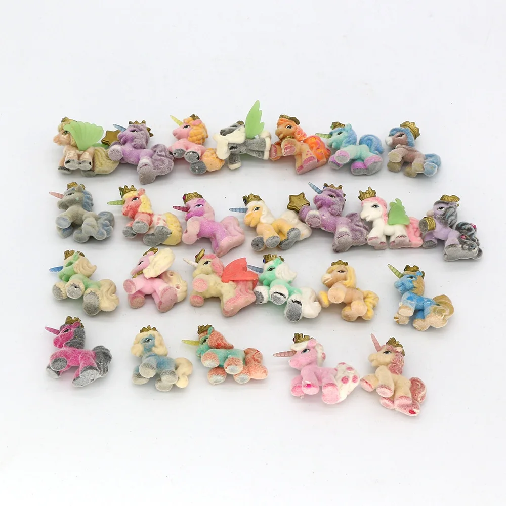 Figuras navideñas flocadas de fabricación china, muñecos de pony