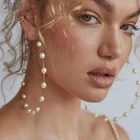 2021 Boho Designer Gold Beaded Jewelery Big Circle Pearl Hoop Earrings