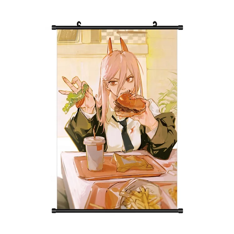 Anime Chainsaw Man Power Wall Scroll Poster Art Print Home Decor Gift  60*90cm