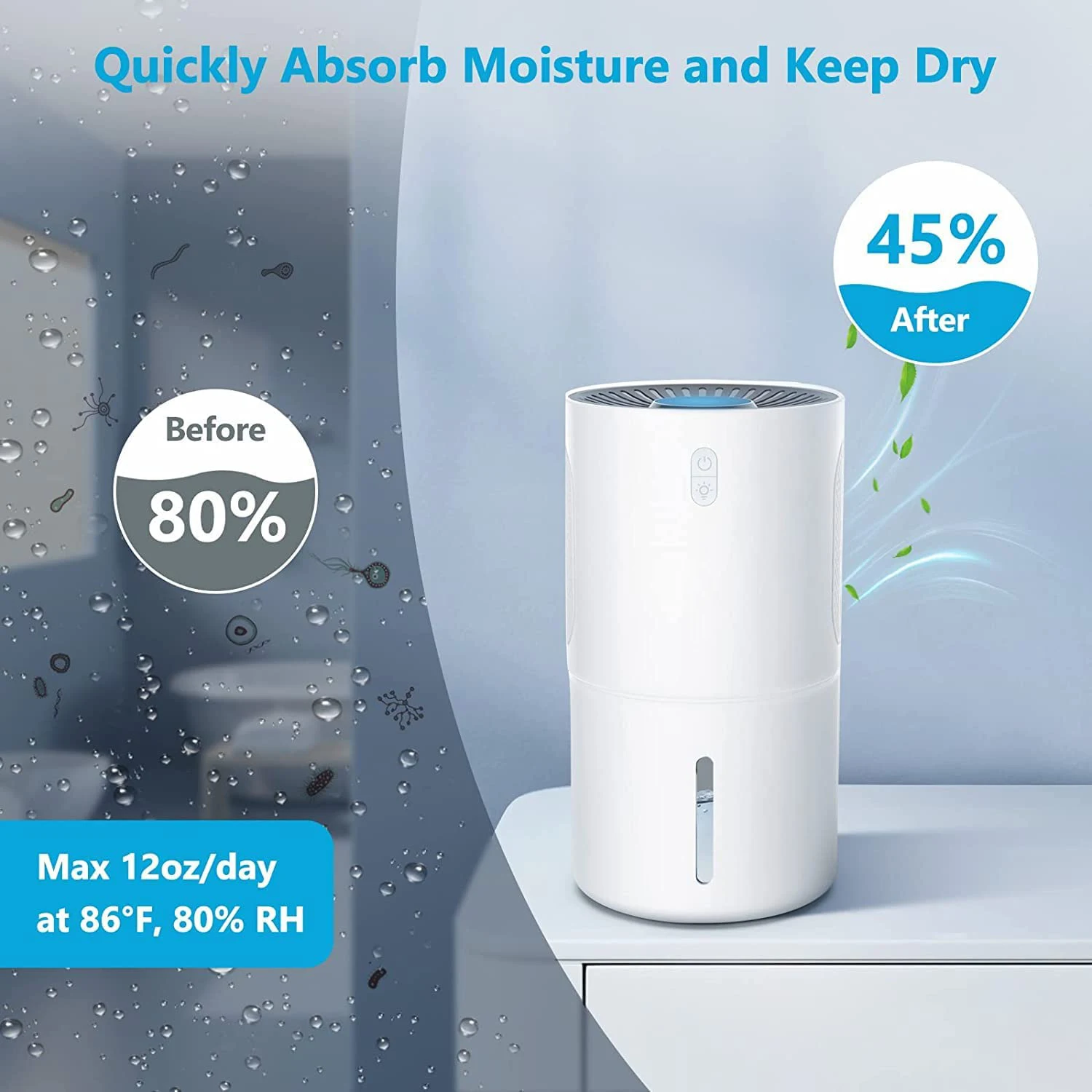 Smart 500Ml 800ML Home Portable External Drain Connect Greenhouse Small Mini Wardrobe Dehumidifier and Air Purifier